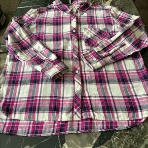 Woolrich pocketed purple big check plaid long sleeve shirt size xxl